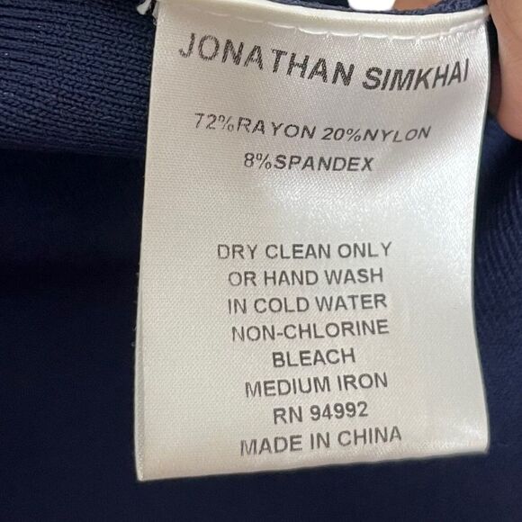 Jonathan Simkhai Signature Bell Sleeves Knit Blouse in Navy Blue - Size Small - Picture 8 of 14